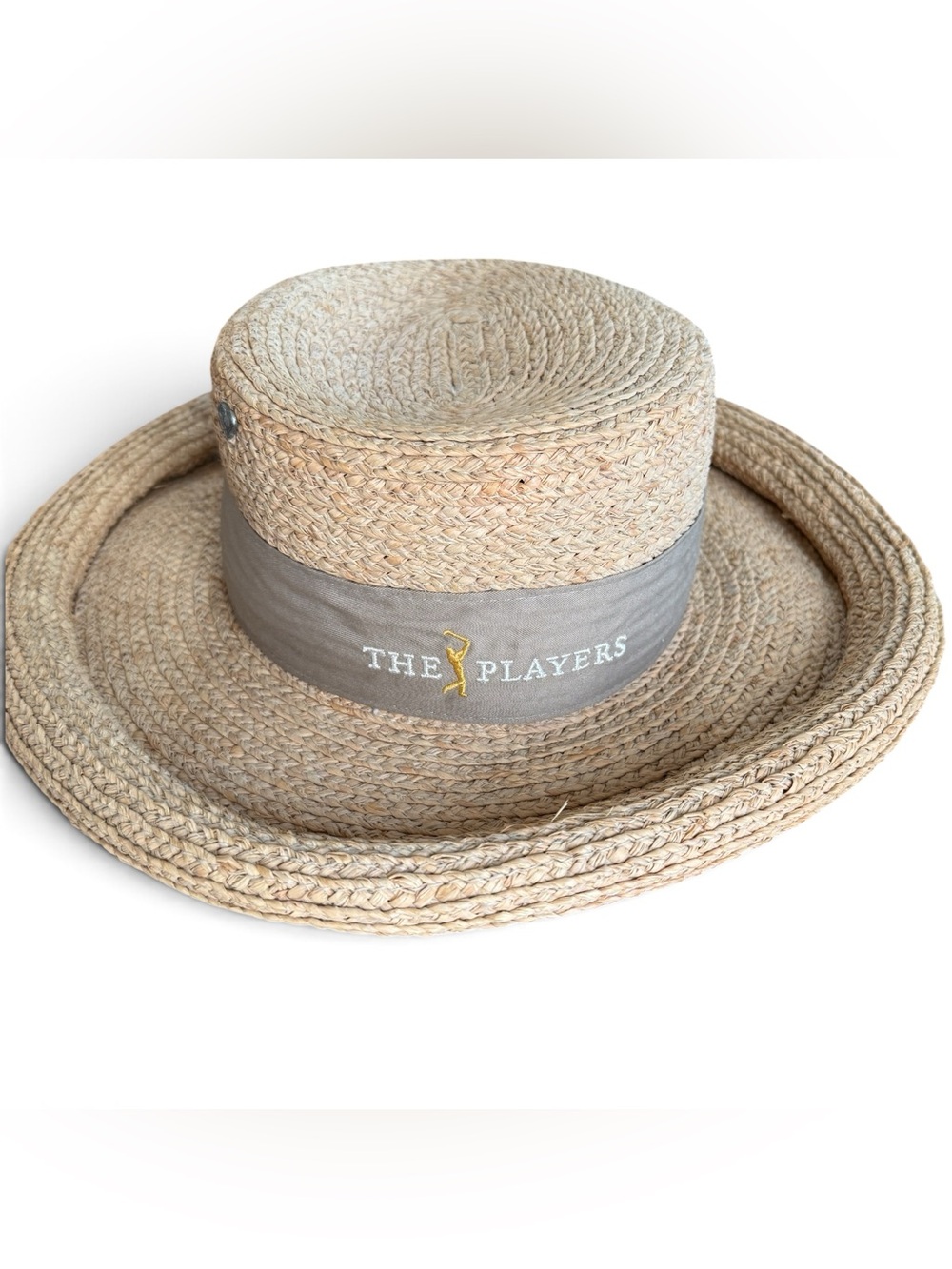 Kate Lord The Players Championship Straw Gambler Sun Hat Style# KHRSM-1 Gray Bow